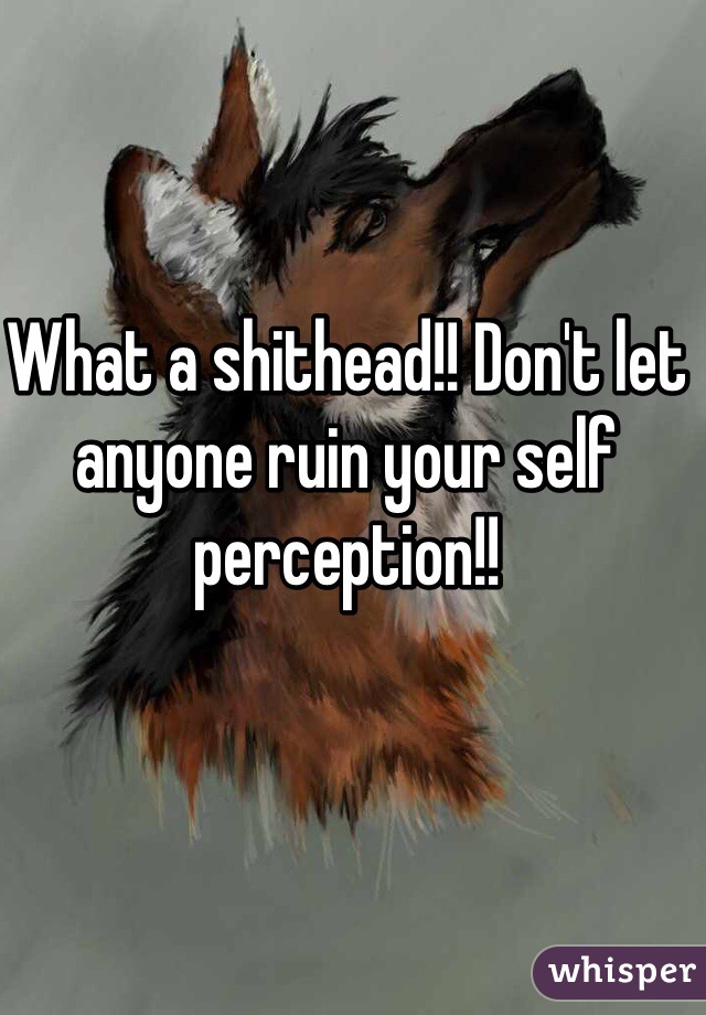 What a shithead!! Don't let anyone ruin your self perception!!