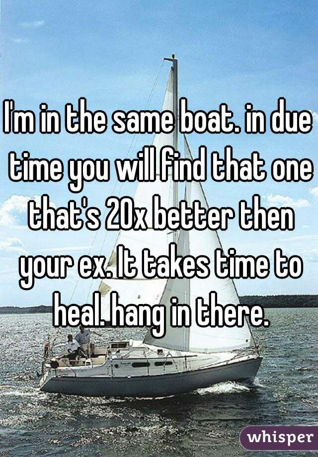 I'm in the same boat. in due time you will find that one that's 20x better then your ex. It takes time to heal. hang in there.