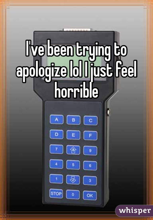 I've been trying to apologize lol I just feel horrible 