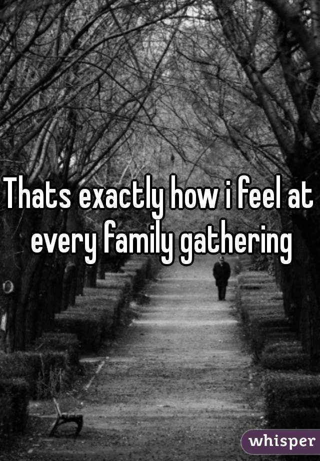 Thats exactly how i feel at every family gathering