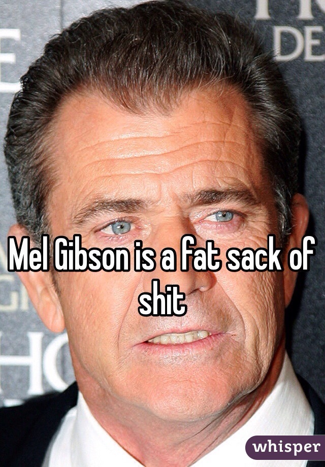 Mel Gibson is a fat sack of shit 