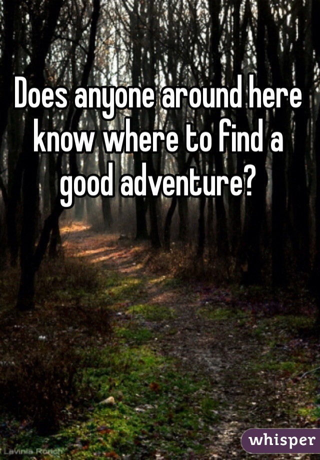 Does anyone around here know where to find a good adventure? 