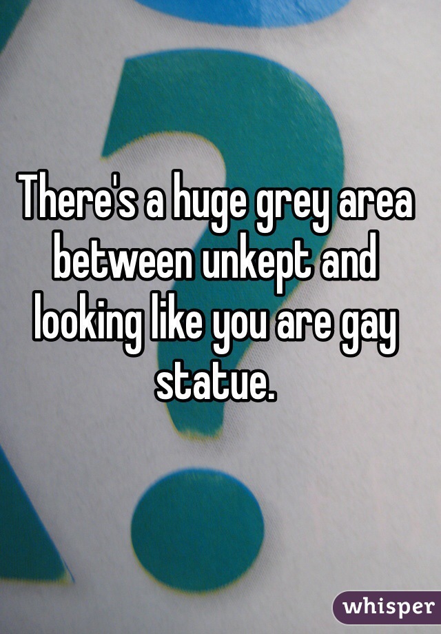 There's a huge grey area between unkept and looking like you are gay statue. 