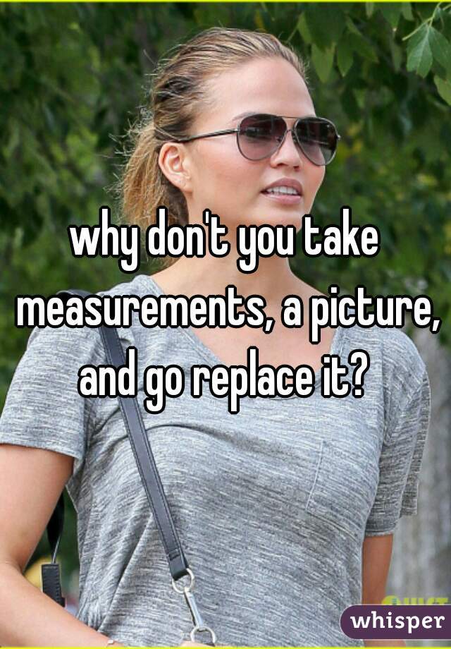 why don't you take measurements, a picture, and go replace it? 