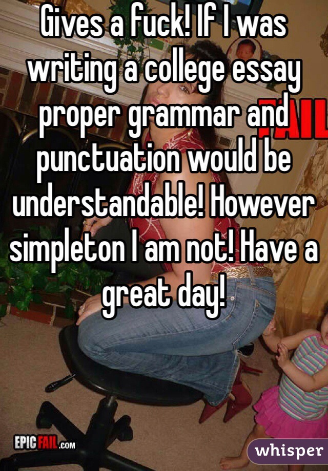Proper grammar writing essay