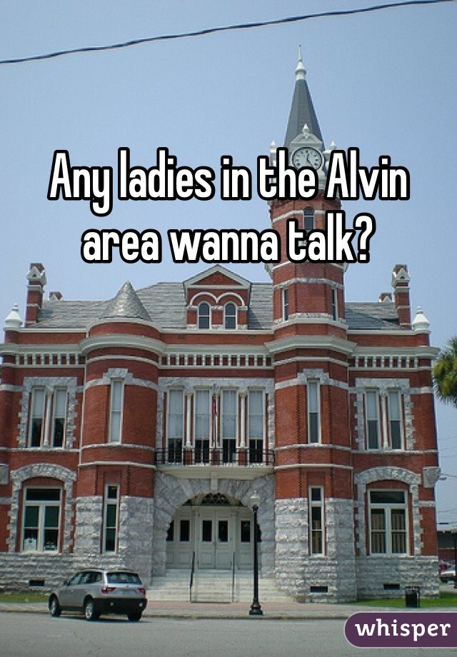 Any ladies in the Alvin area wanna talk?