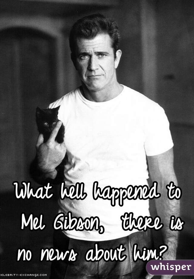 What hell happened to Mel Gibson,  there is no news about him?  
