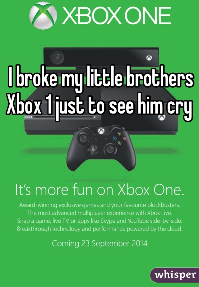  I broke my little brothers Xbox 1 just to see him cry