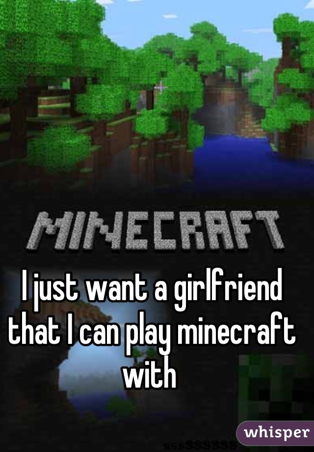I just want a girlfriend that I can play minecraft with 