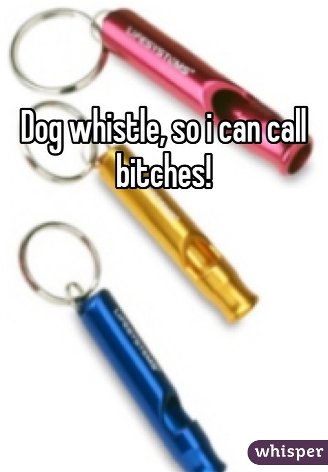 Dog whistle, so i can call bitches!