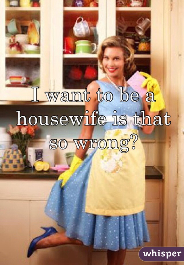 I want to be a housewife is that so wrong?
