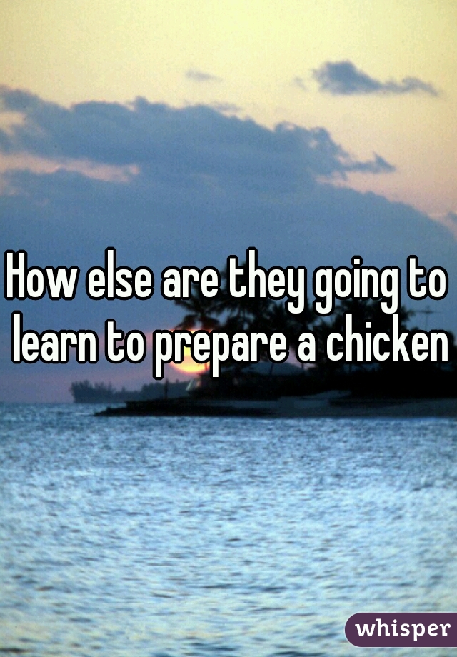 How else are they going to learn to prepare a chicken?