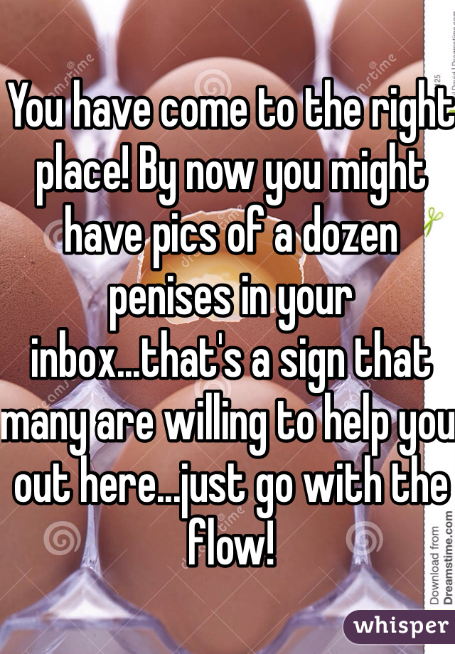 You have come to the right place! By now you might have pics of a dozen penises in your inbox...that's a sign that many are willing to help you out here...just go with the flow!