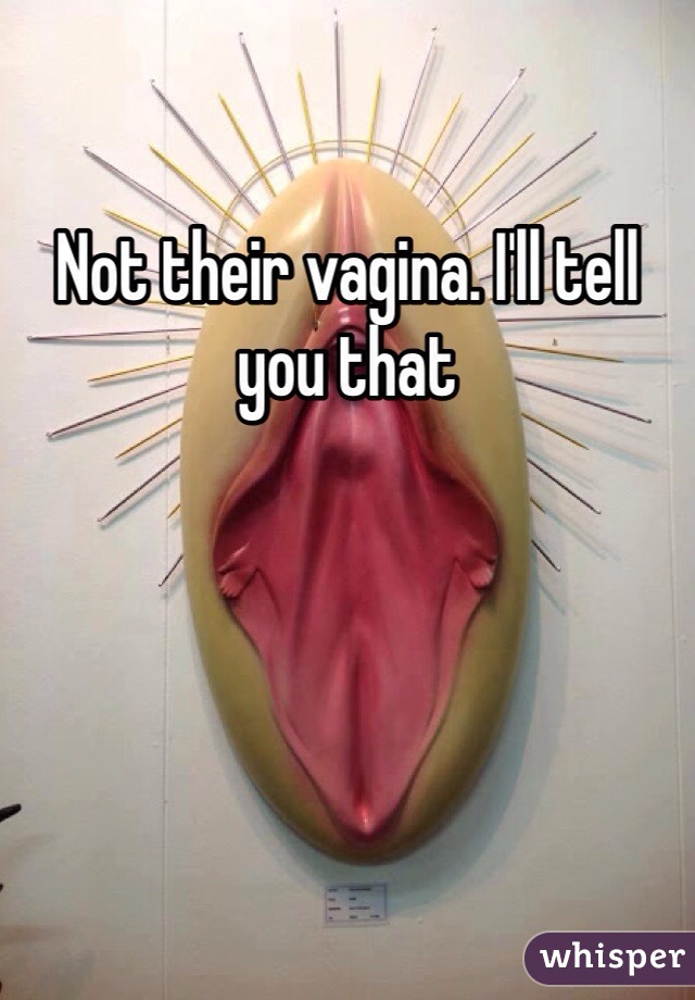 Not their vagina. I'll tell you that 
