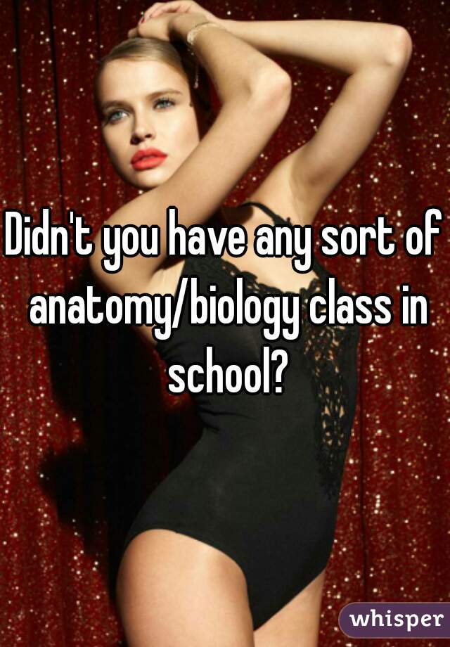 Didn't you have any sort of anatomy/biology class in school?