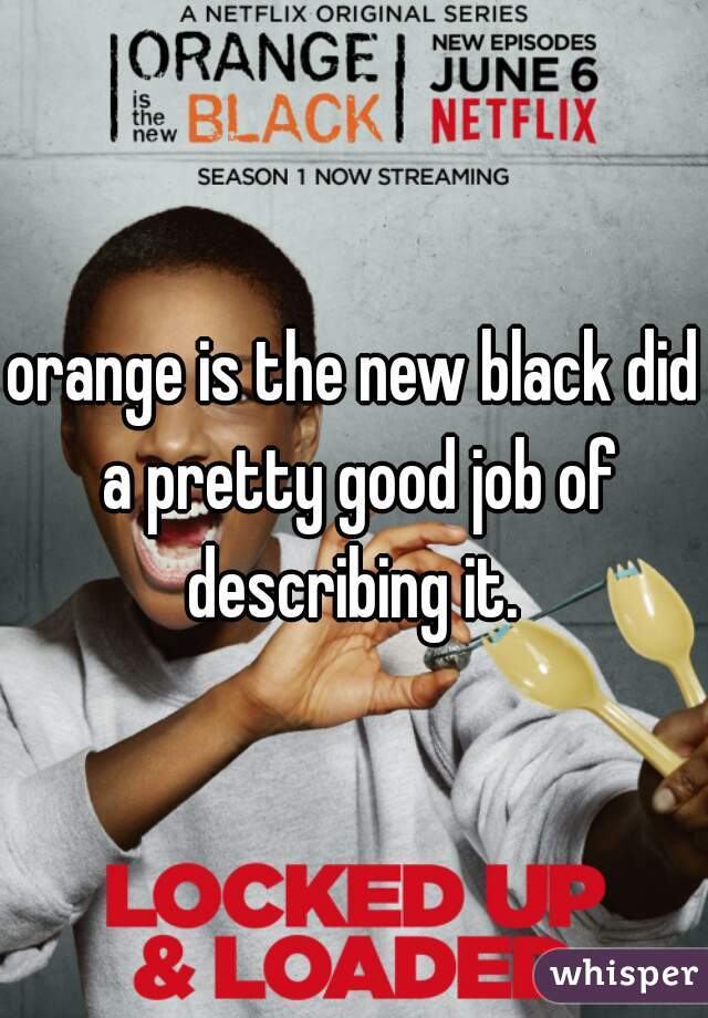 orange is the new black did a pretty good job of describing it. 