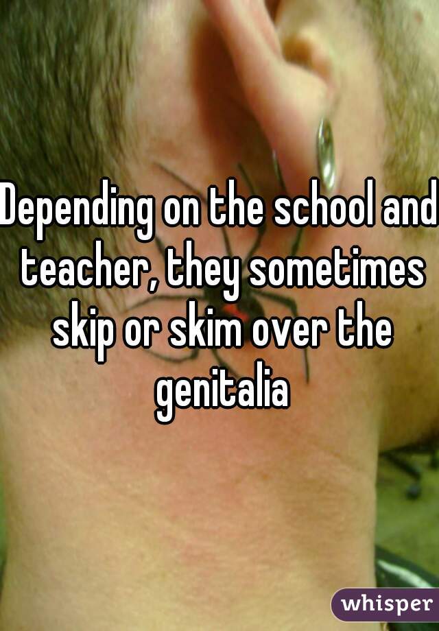 Depending on the school and teacher, they sometimes skip or skim over the genitalia