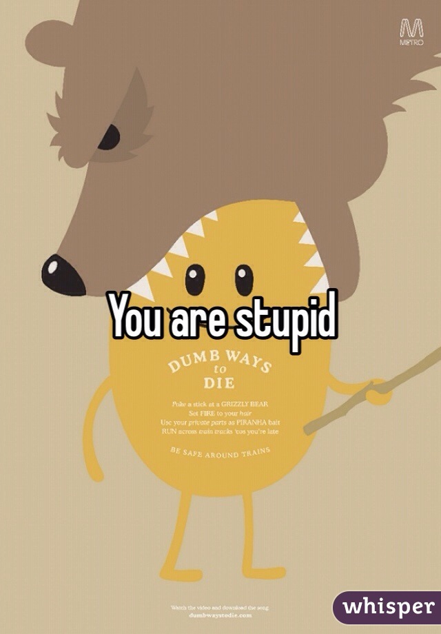 You are stupid