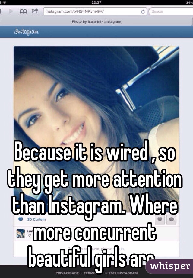 Because it is wired , so they get more attention than Instagram. Where more concurrent beautiful girls are . 