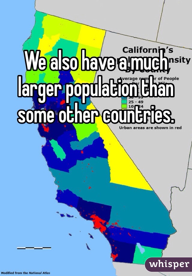 We also have a much larger population than some other countries. 