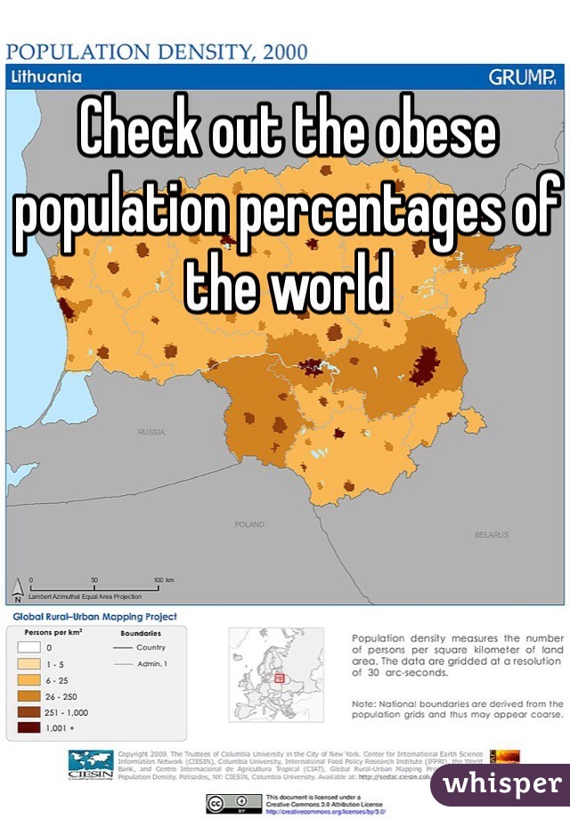 Check out the obese population percentages of the world