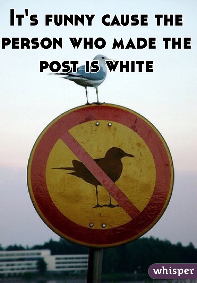 It's funny cause the person who made the post is white  