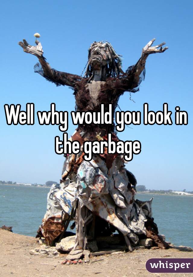 Well why would you look in the garbage