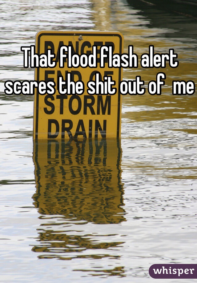 That flood flash alert scares the shit out of  me 