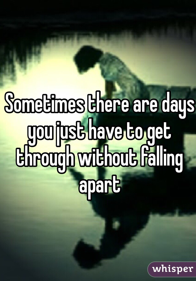 Sometimes there are days you just have to get through without falling apart