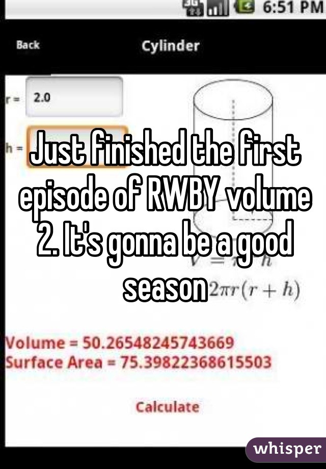 Just finished the first episode of RWBY volume 2. It's gonna be a good season