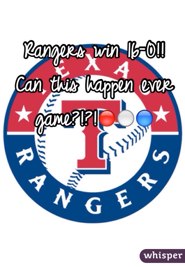 Rangers win 16-0!!
Can this happen ever game?!?!🔴⚪️🔵