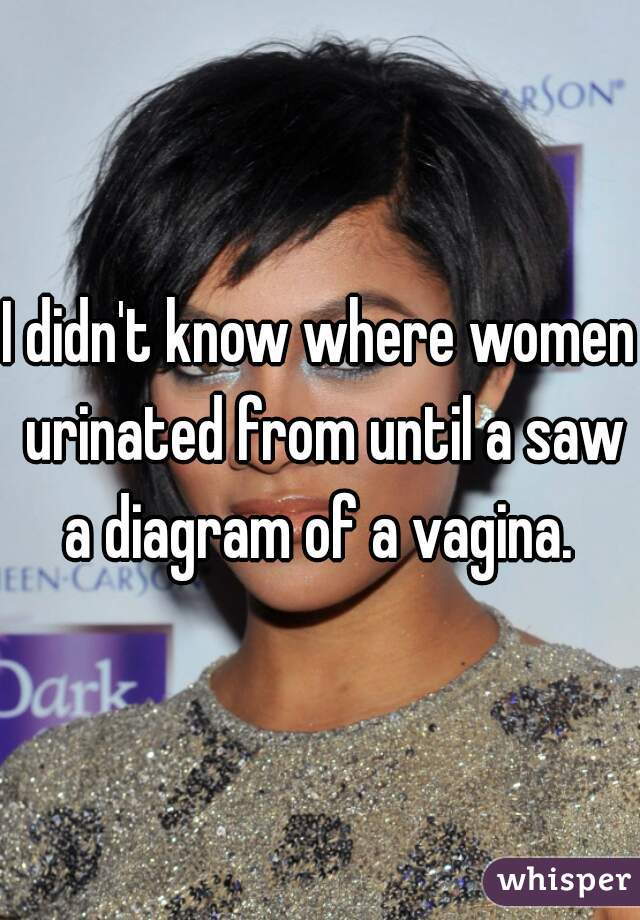 I didn't know where women urinated from until a saw a diagram of a vagina. 