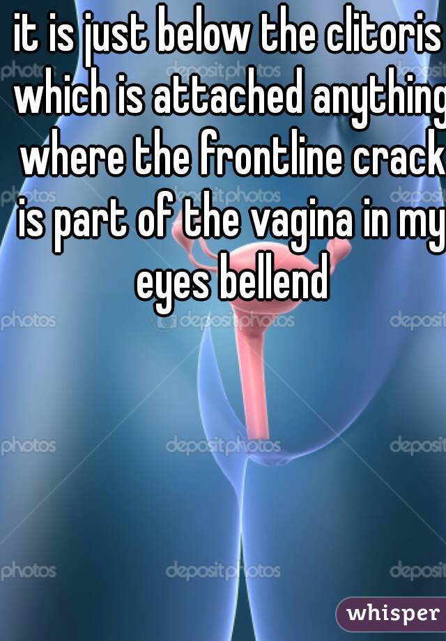 it is just below the clitoris which is attached anything where the frontline crack is part of the vagina in my eyes bellend