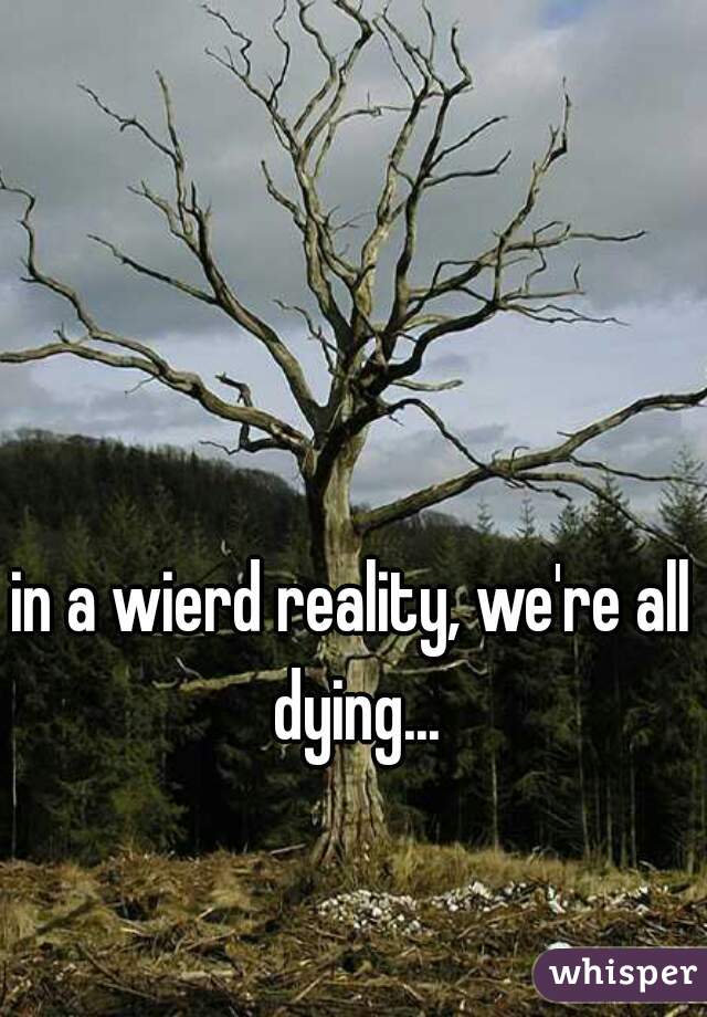 in a wierd reality, we're all dying...