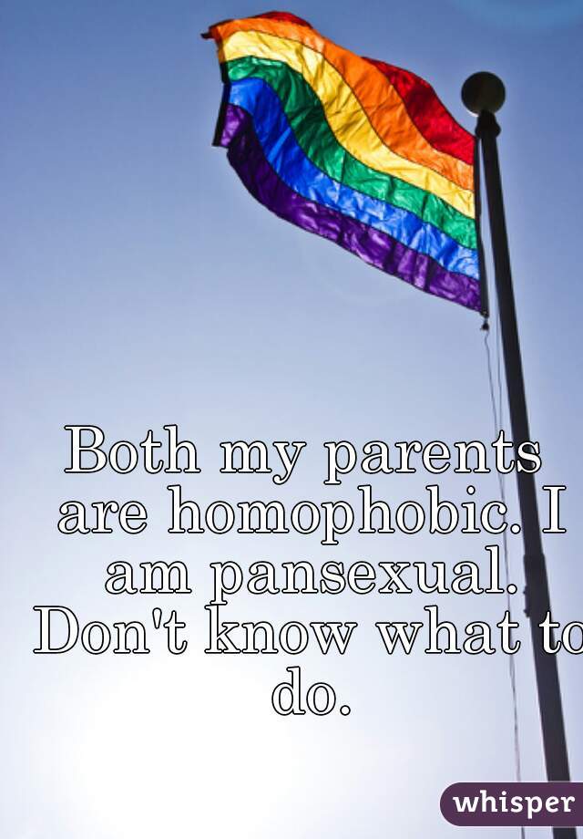 Both my parents are homophobic. I am pansexual. Don't know what to do.
 