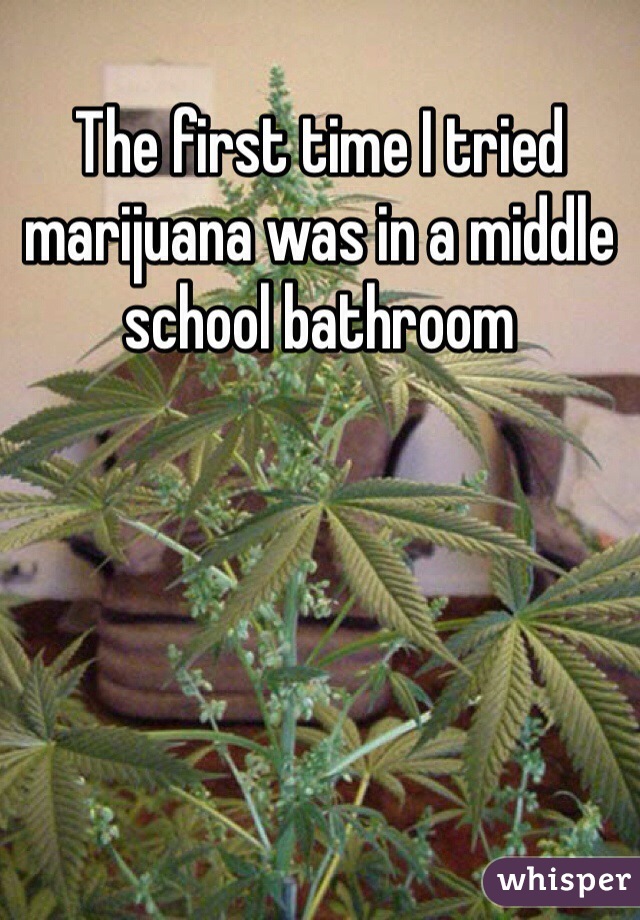 The first time I tried marijuana was in a middle school bathroom