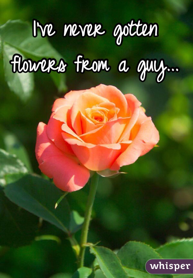 I've never gotten flowers from a guy...