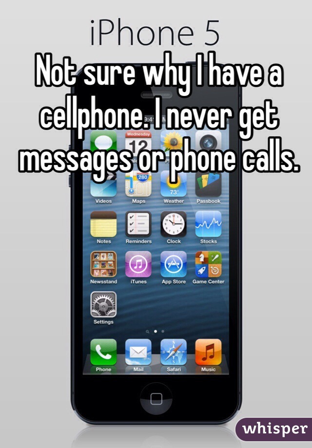 Not sure why I have a cellphone. I never get messages or phone calls. 