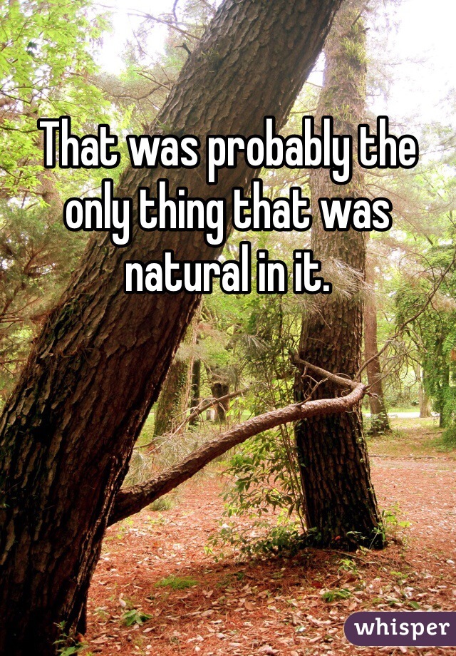 That was probably the only thing that was natural in it. 