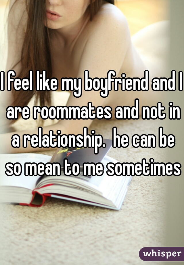 I feel like my boyfriend and I are roommates and not in a relationship.  he can be so mean to me sometimes