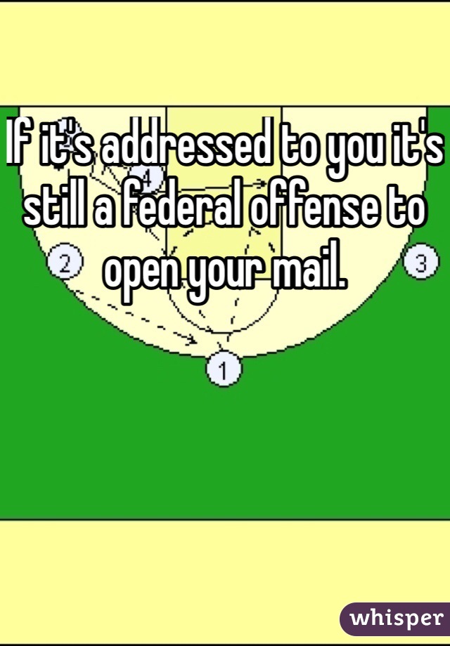 If it's addressed to you it's still a federal offense to open your mail.