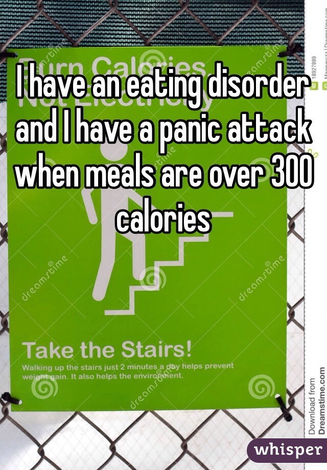 I have an eating disorder and I have a panic attack when meals are over 300 calories