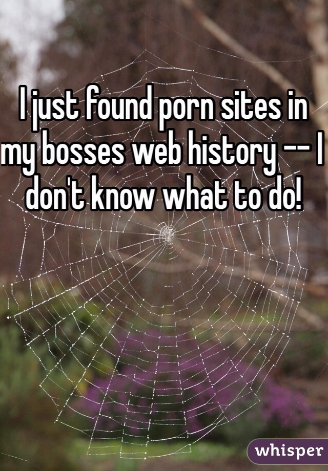 I just found porn sites in my bosses web history -- I don't know what to do!