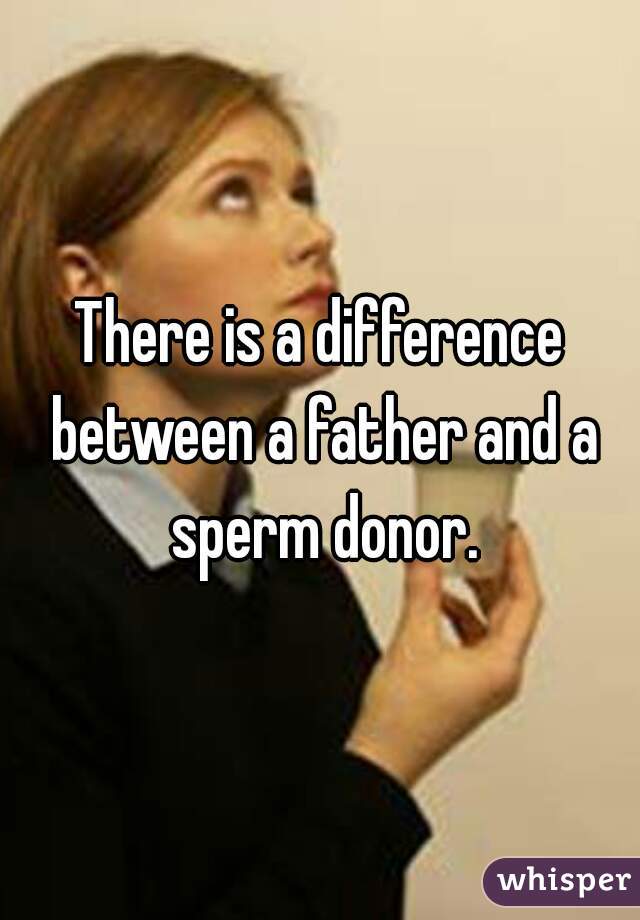 There is a difference between a father and a sperm donor.