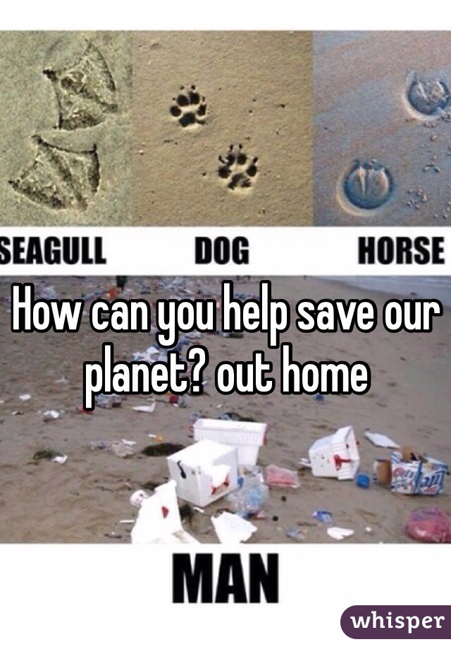 How can you help save our planet? out home