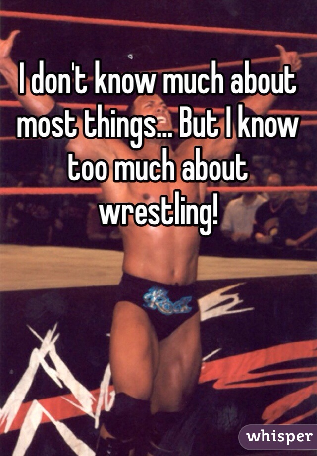 I don't know much about most things... But I know too much about wrestling! 