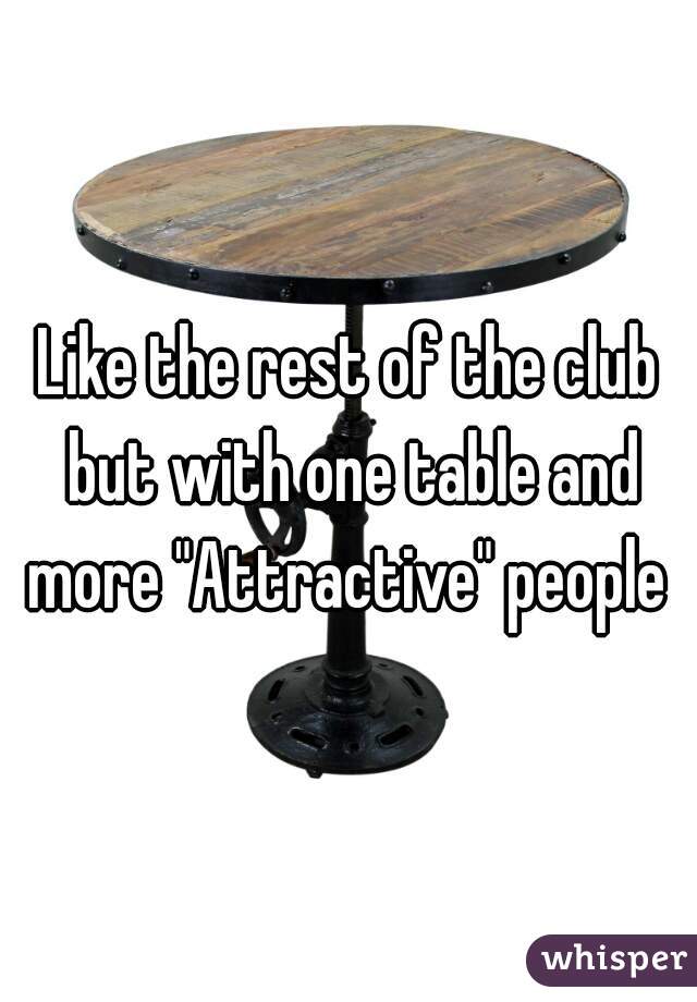 Like the rest of the club but with one table and more "Attractive" people 