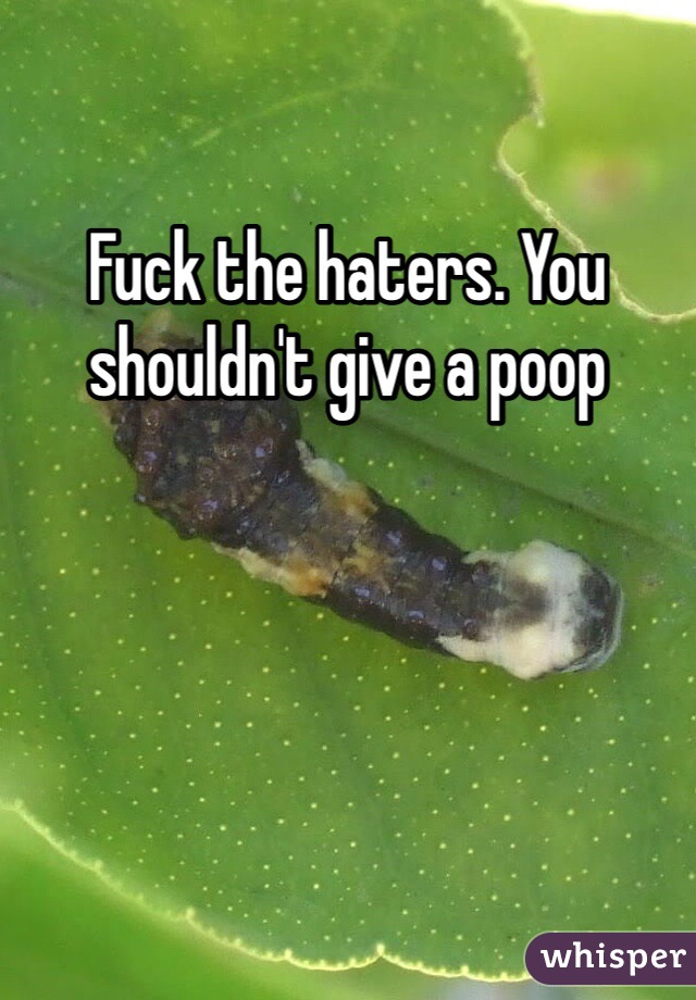 Fuck the haters. You shouldn't give a poop