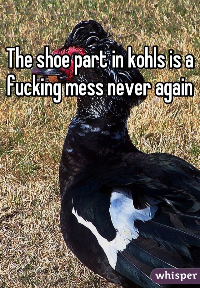 The shoe part in kohls is a fucking mess never again