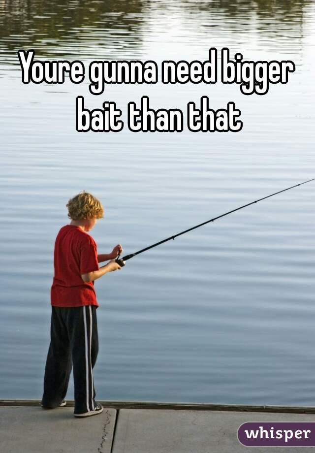 Youre gunna need bigger bait than that